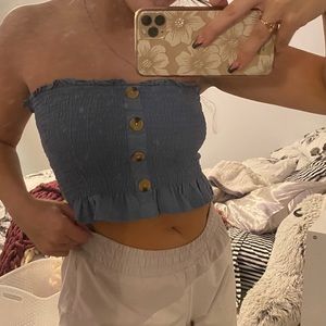 blue tube top